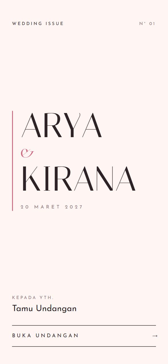 Tampilan cover template Blush Minimal