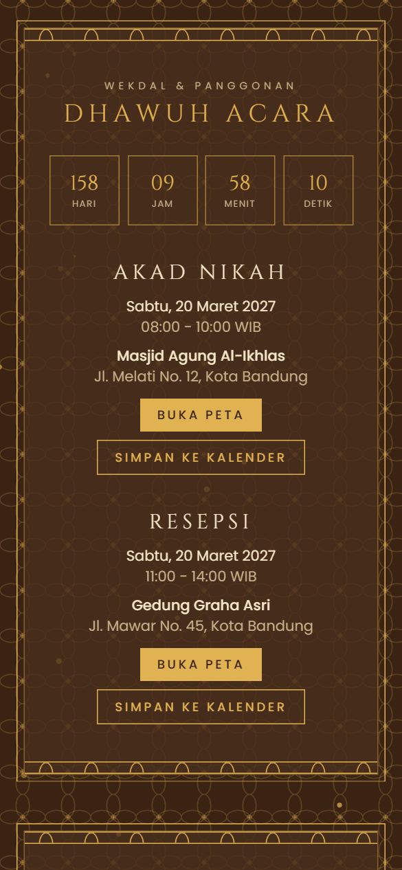 Tampilan acara template Jawa Klasik