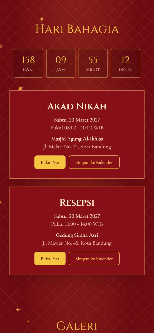 Tampilan acara template Red Lantern