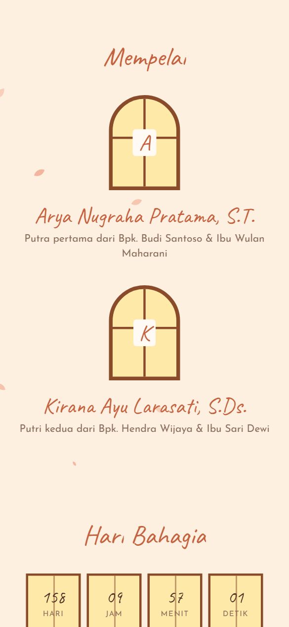 Tampilan mempelai template Rumah Hangat