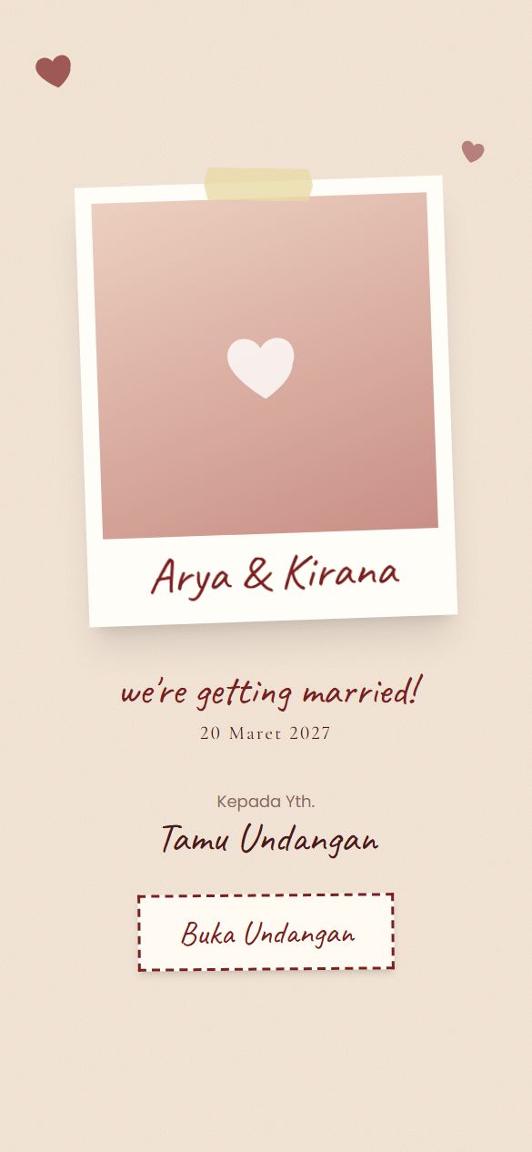 Tampilan cover template Rustic Rose