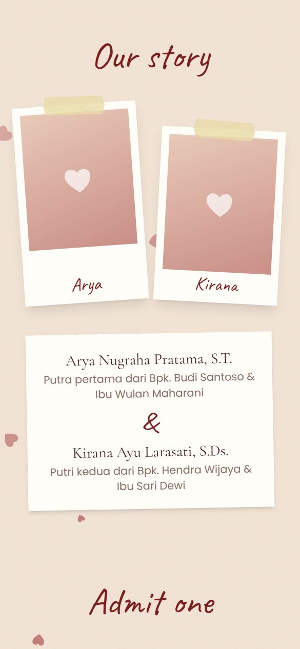 Tampilan mempelai template Rustic Rose