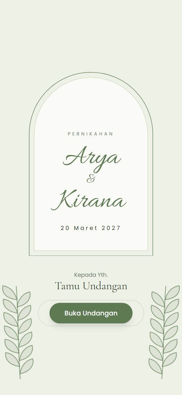 Tampilan cover template Sage Garden