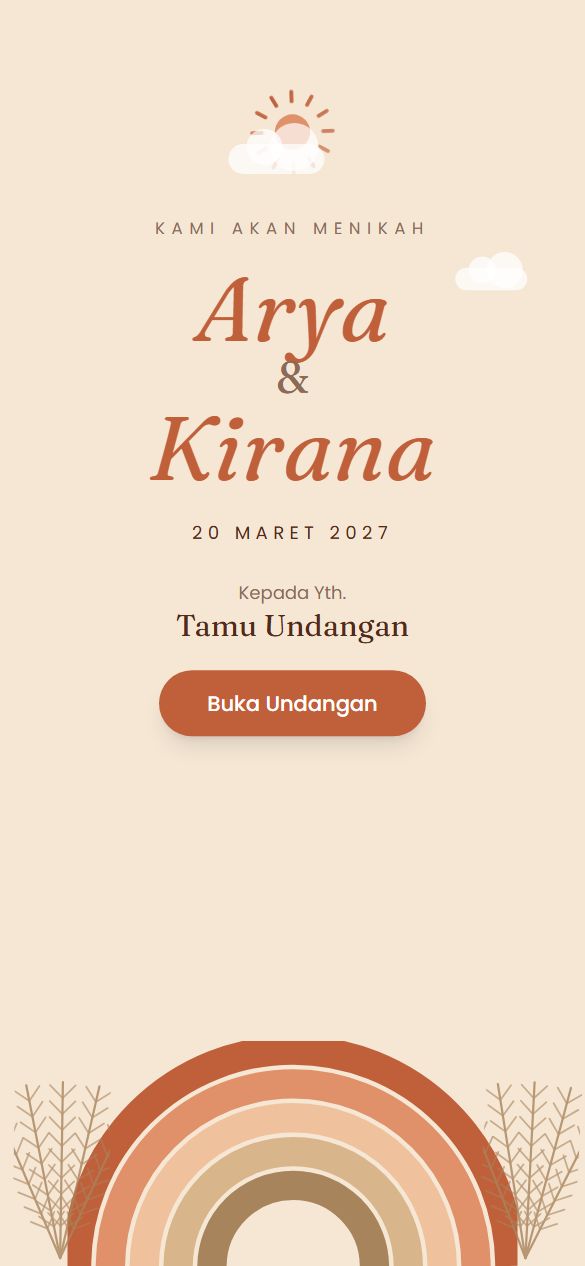 Tampilan cover template Terracotta Boho